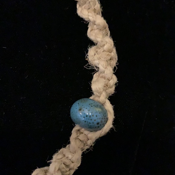 3/$20 Handmade hemp necklace with around ceramic beads - Picture 3 of 4